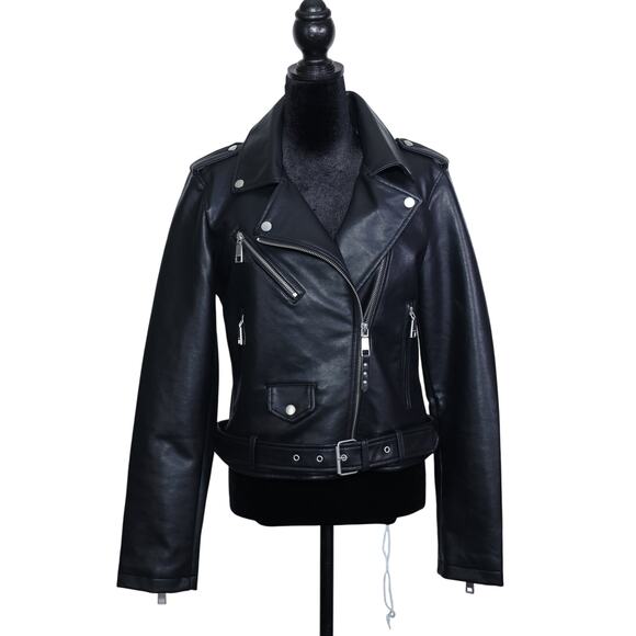 Rebecca Minkoff Jackets & Blazers - Rebecca Minkoff Vegan Leather Moto Biker Jacket - Womens Medium - Black - NWT